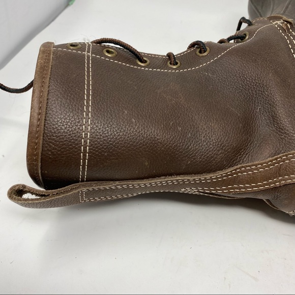 L.L. Bean Women’s 8” Brown Leather Shearling Lined Bean Boots Size 10 Narrow - Picture 6 of 13